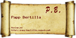 Papp Bertilla névjegykártya